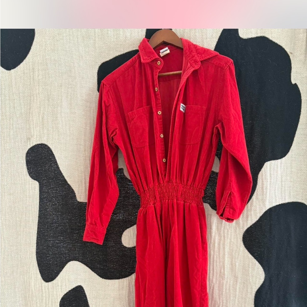 Lucy & Yak Red Corduroy Jumpsuit